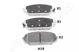 Japanparts hyundai колодки гальмівні передн.ix55 PAH19AF JAPAN PARTS
