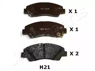 Комплект гальмівних накладок, дискове гальмо PAH21AF JAPAN PARTS