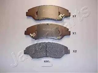 Комплект гальмівних накладок, дискове гальмо PAK00AF JAPAN PARTS