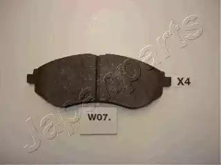 Комплект гальмівних накладок, дискове гальмо PAW07AF JAPAN PARTS