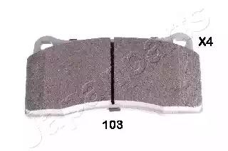 Комплект гальмівних накладок, дискове гальмо PP103AF JAPAN PARTS