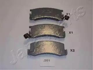 Комплект гальмівних накладок, дискове гальмо PP261AF JAPAN PARTS