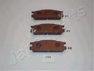 Комплект гальмівних накладок, дискове гальмо PP701AF JAPAN PARTS