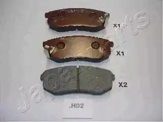 Комплект гальмівних накладок, дискове гальмо PPH02AF JAPAN PARTS