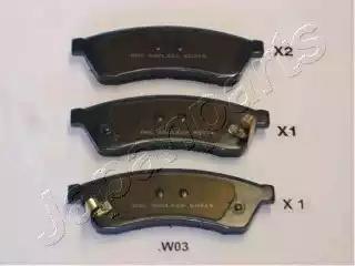 Japanparts chevrolet гальмівні колодки задні epica PPW03AF JAPAN PARTS