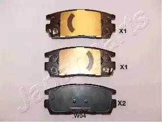 Japanparts chevrolet колодки гальмівні задні дискові captiva PPW04AF JAPAN PARTS
