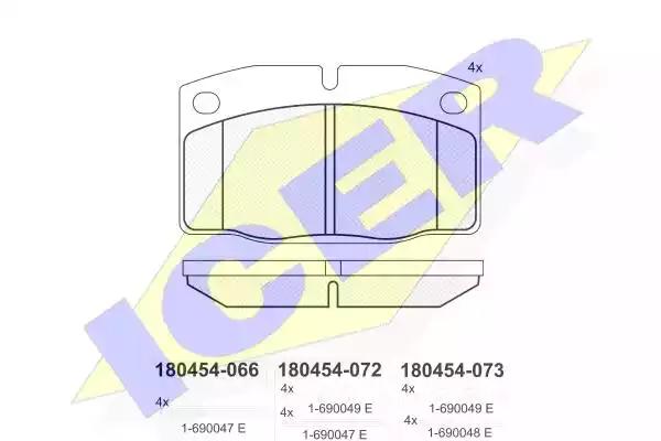 Комплект гальмівних колодок дискових 180454 ICER