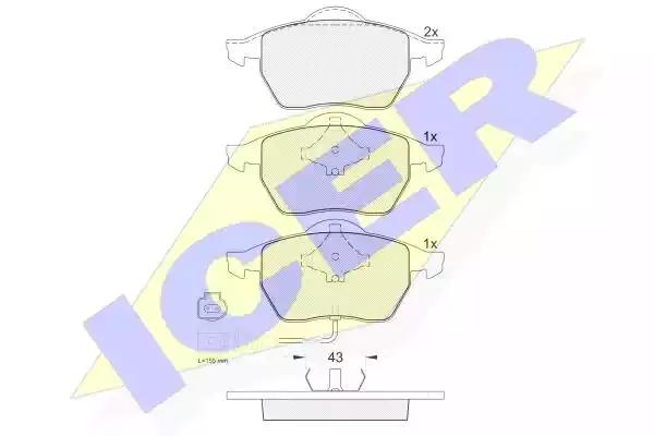 Комплект гальмівних колодок дискових 181396 ICER