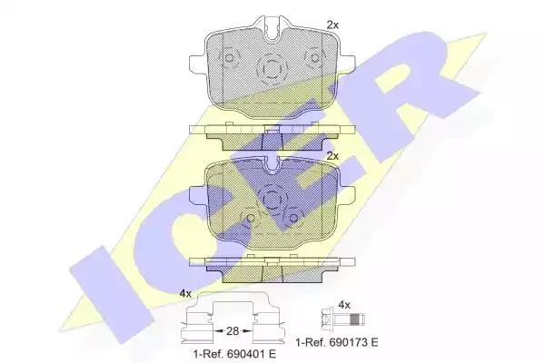 Комплект гальмівних колодок дискових 182005202 ICER