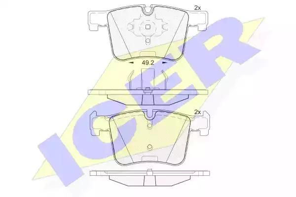 Комплект гальмівних колодок дискових 182020 ICER