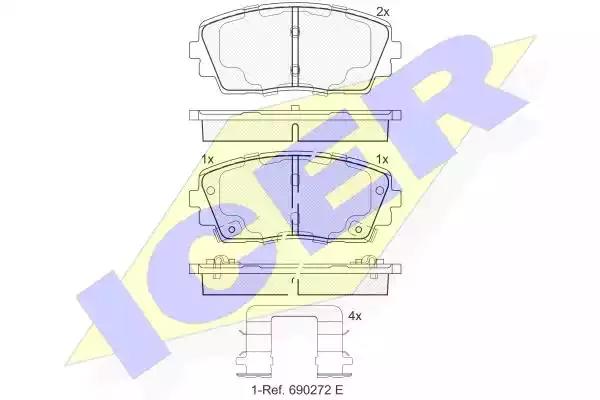 Комплект гальмівних колодок дискових 182034 ICER