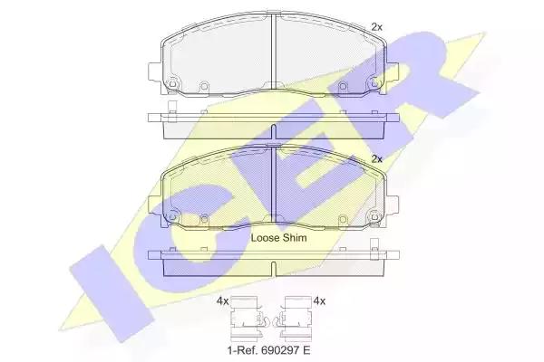 Комплект гальмівних колодок дискових 182054 ICER