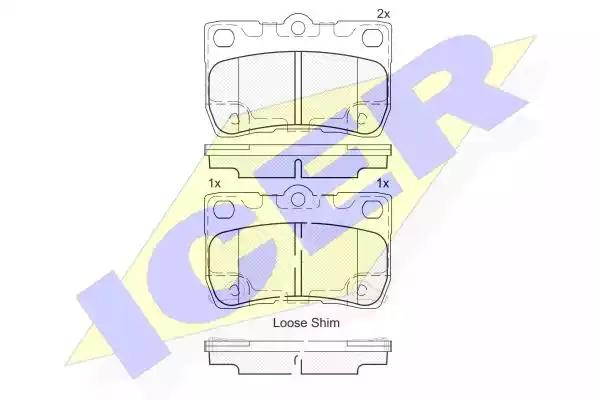 Комплект гальмівних колодок дискових 182060 ICER