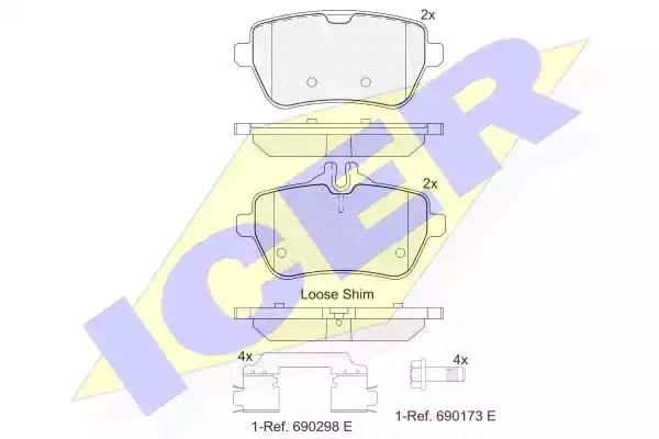 Комплект гальмівних колодок дискових 182076 ICER