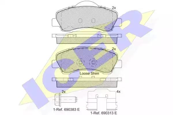 Комплект гальмівних колодок дискових 182131 ICER