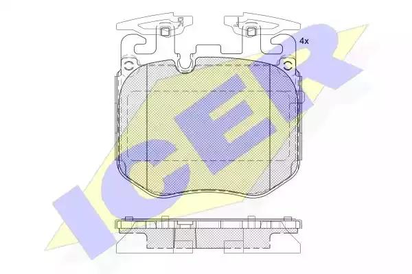 Комплект гальмівних колодок дискових 182265 ICER