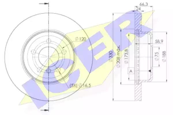 Диск гальмівний 78BD35552 ICER