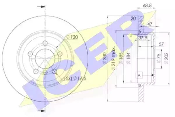 Диск гальмівний 78BD35582 ICER