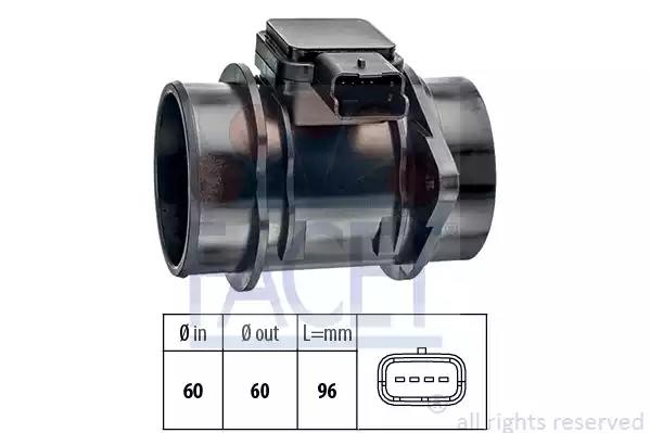 Витратомір повітря 4 конт. citroen nemo/ford fiesta vi 1.4d 01- 101301 FACET