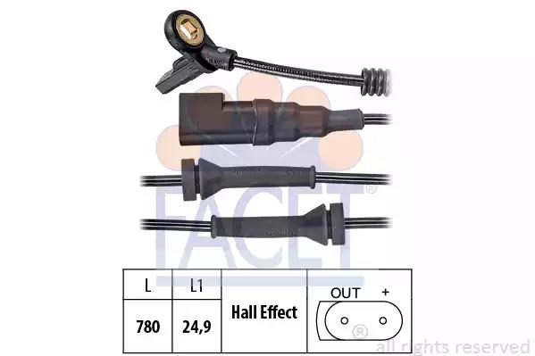 Датчик abs ford fiesta v 1.25-2.0st 01- передній л/пр 21.0024 facet 210024 FACET