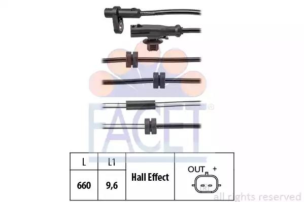 Czujnik abs 210087 FACET