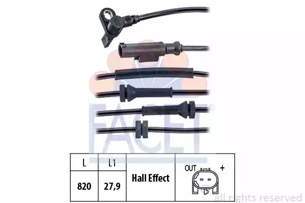 Датчик abs opel corsa d e 06- 21.0128 facet 210128 FACET