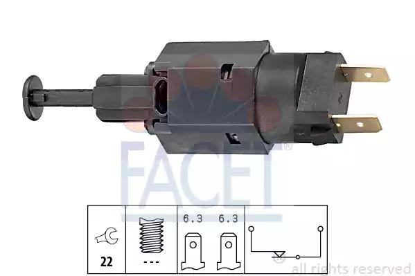 Датчик стоп-сигналу opel kadett e 84-/vectra b 95- 7.1050 facet 71050 FACET