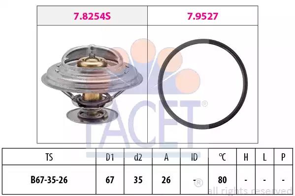 Термостат bmw 3 320 i 93-99 7.8254 facet 78254 FACET