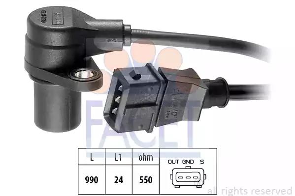 Датчик обертів коленвала opel kadett e/omega a/vectra a 1.6-3.3 85-03 9.0073... 90073 FACET