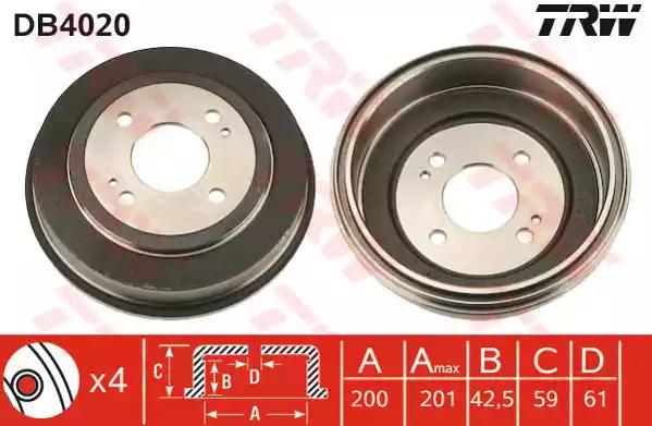 Тормозной барабан DB4020 TRW