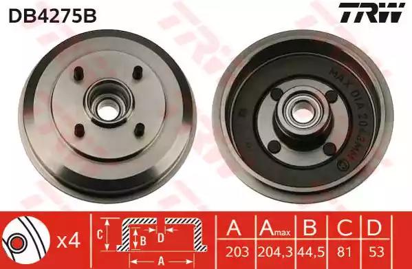 Тормозной барабан DB4275B TRW