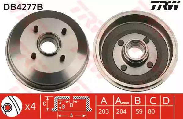 Тормозной барабан DB4277B TRW