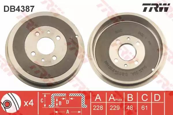 Тормозной барабан DB4387 TRW