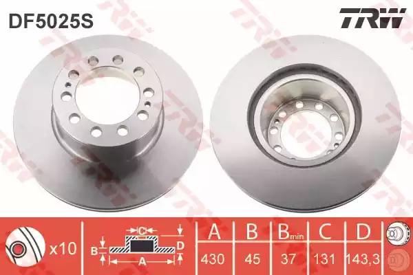 Гальмівний диск DF5025S TRW