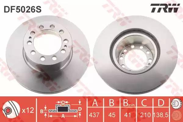 Гальмівний диск DF5026S TRW