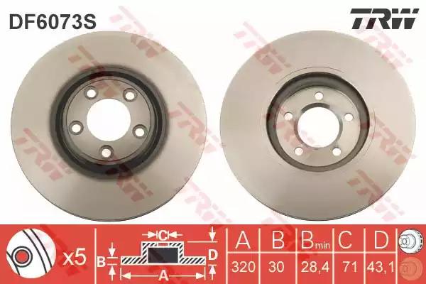 Гальмівний диск DF6073S TRW