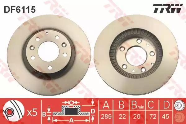 Тормозной диск DF6115 TRW