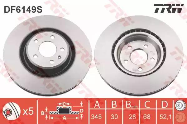 Гальмівний диск DF6149S TRW