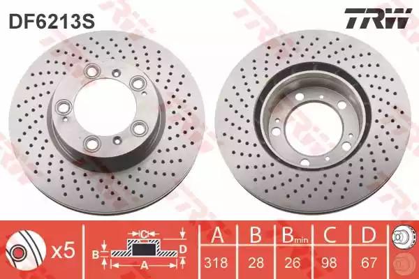 Гальмівний диск DF6213S TRW