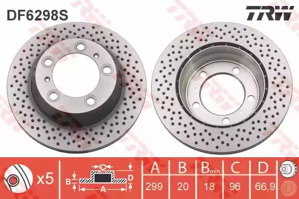 Тормозной диск DF6298S TRW