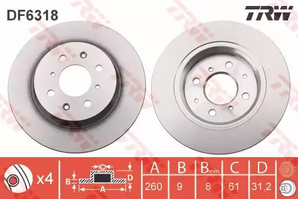 Гальмівний диск DF6318 TRW