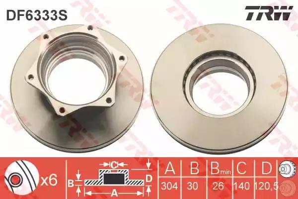 Гальмівний диск DF6333S TRW