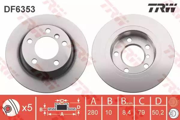 Диск гальмівний 1 шт. mini countrymanr60/pacemanr61 r d=280mm 10-16 DF6353 TRW