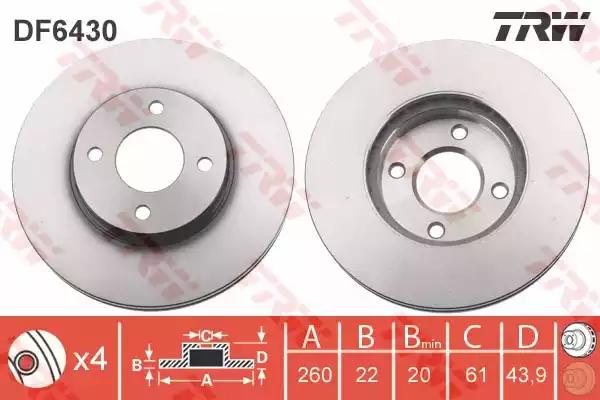 Гальмівний диск DF6430 TRW