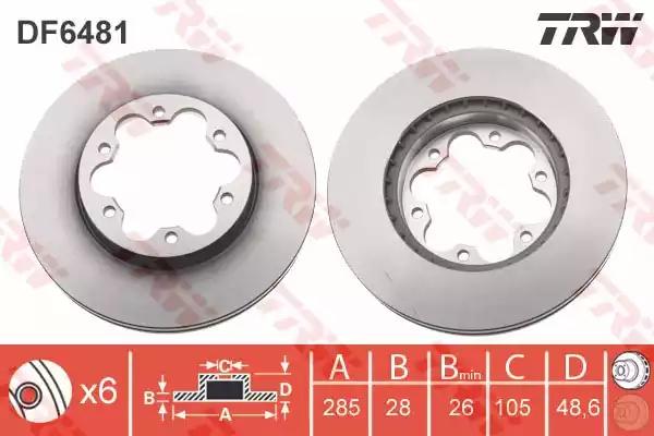 Тормозной диск DF6481 TRW