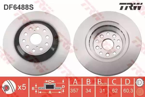 Гальмівний диск DF6488S TRW