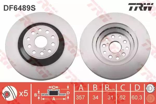 Гальмівний диск DF6489S TRW