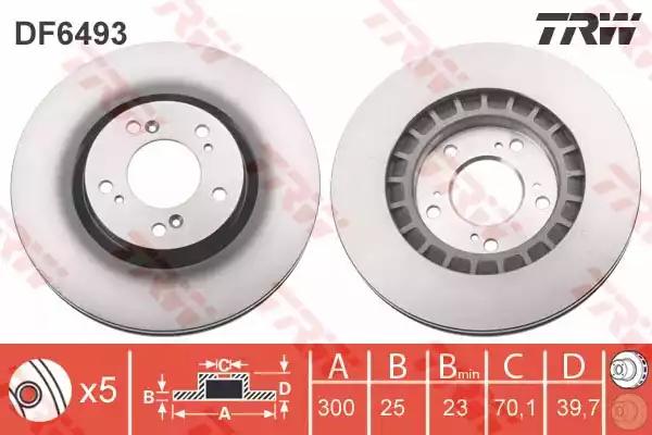 Тормозной диск DF6493 TRW