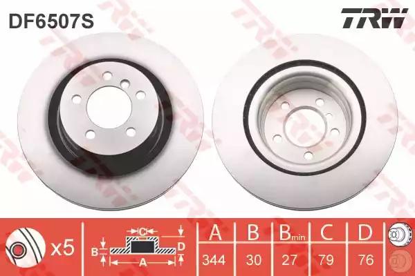 Aдиск гальмівний land rover range rover f d=344mm 02-12 DF6507S TRW