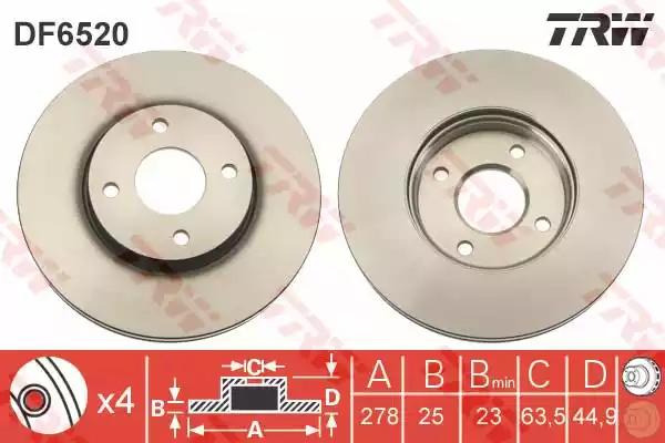 Тормозной диск DF6520 TRW